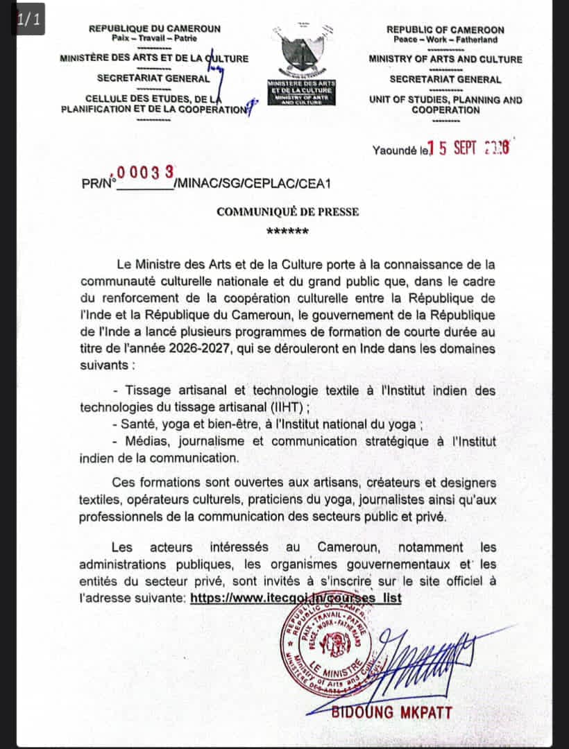 Cameroun-Inde : L’ère des grandes opportunités !